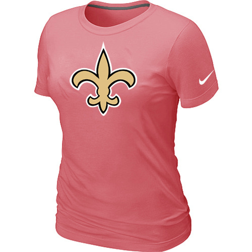New Orleans Saints Pink Women's Logo T-Shirt - Click Image to Close