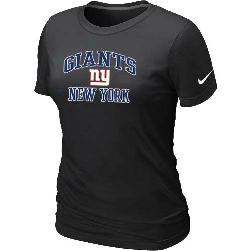 New York Giants Women's Heart & Soul Black T-Shirt