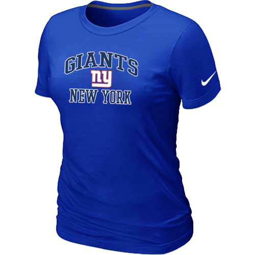 New York Giants Women's Heart & Soul Blue T-Shirt