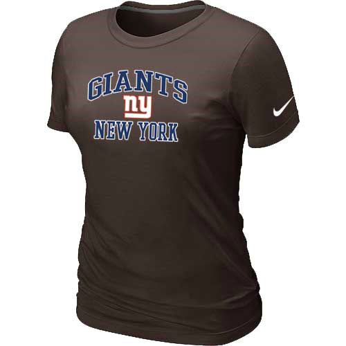 New York Giants Women's Heart & Soul Brown T-Shirt