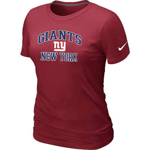 New York Giants Women's Heart & Soul Red T-Shirt