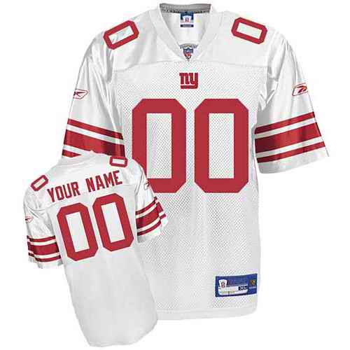 New York Giants Youth Customized White Jersey