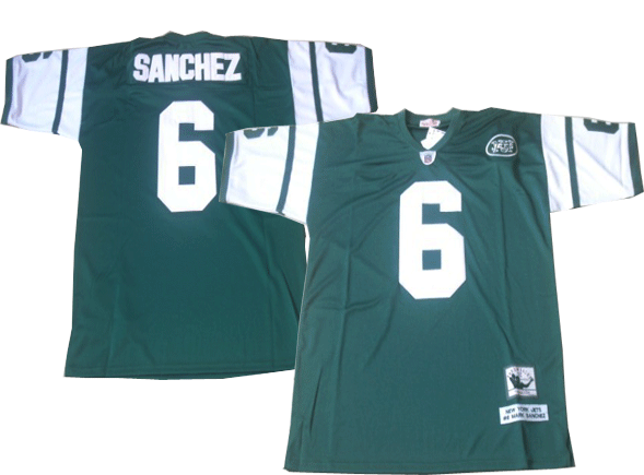 New York Jets 6 SANCHEZ green Throwback Jerseys