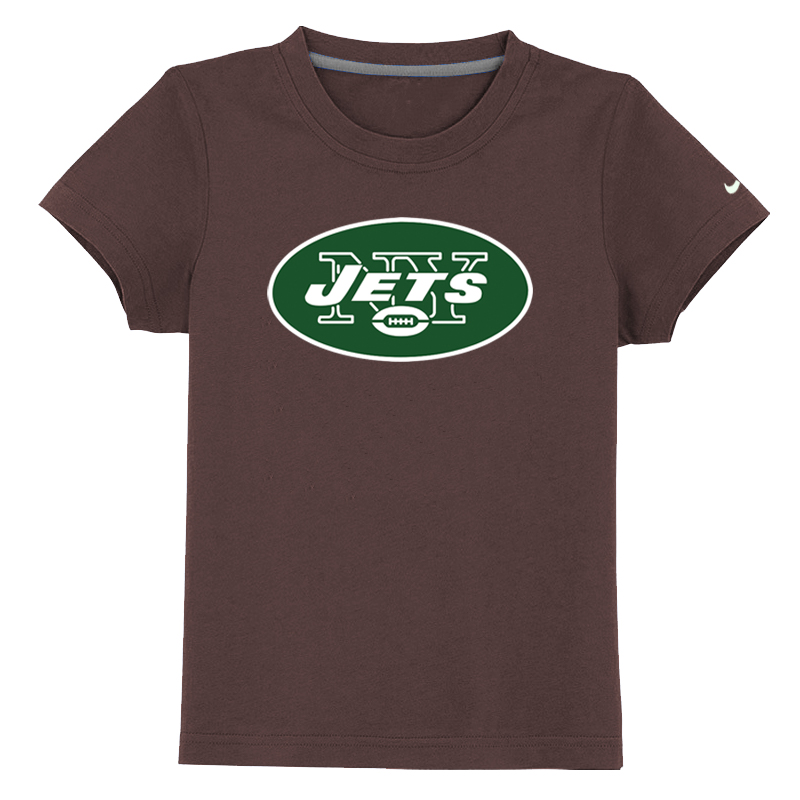 New York Jets Authentic Logo Youth T-Shirt Brown