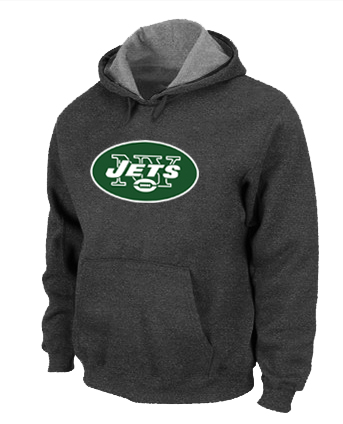 New York Jets Logo Pullover Hoodie D.Grey