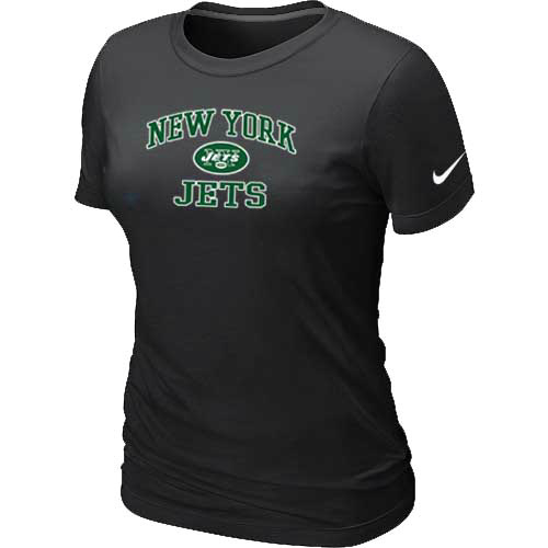 New York Jets Women's Heart & Soul Black T-Shirt
