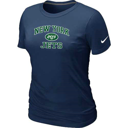 New York Jets Women's Heart & Soul D.Blue T-Shirt - Click Image to Close