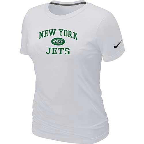 New York Jets Women's Heart & Soul White T-Shirt