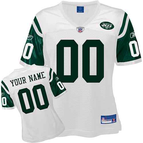 New York Jets Women Customized White Jersey