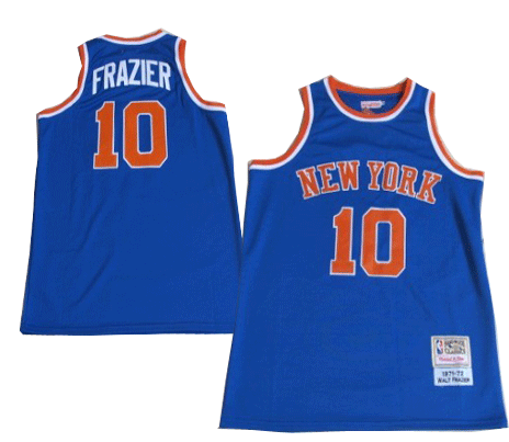 New York Knicks 10 FRAZIER blue Throwback Jerseys
