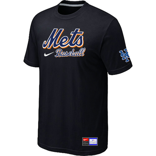 New York Mets Black Nike Short Sleeve Practice T-Shirt - Click Image to Close
