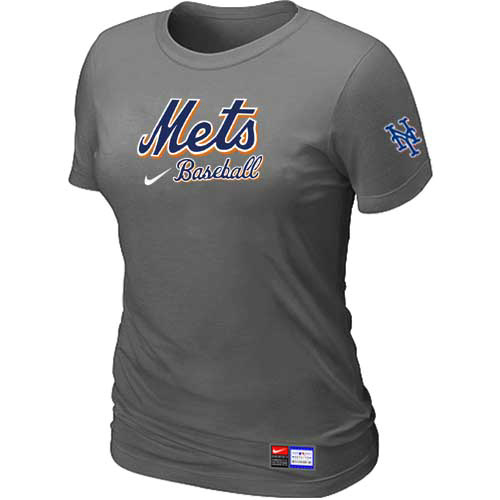 New York Mets Nike Women's D.Grey Short Sleeve Practice T-Shirt