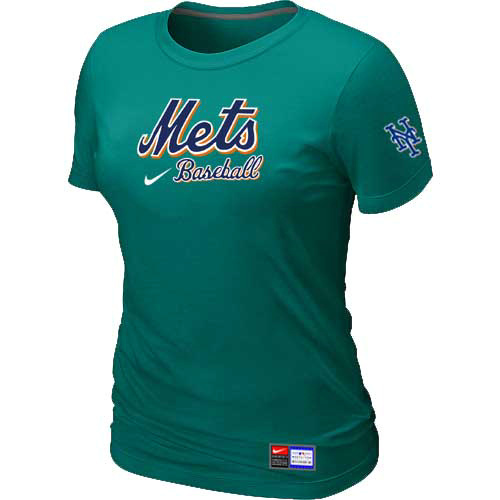 New York Mets Nike Women's L.Green Short Sleeve Practice T-Shirt