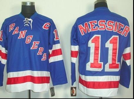 New York Rangers 11 MESSIER blue Throwback Jerseys - Click Image to Close