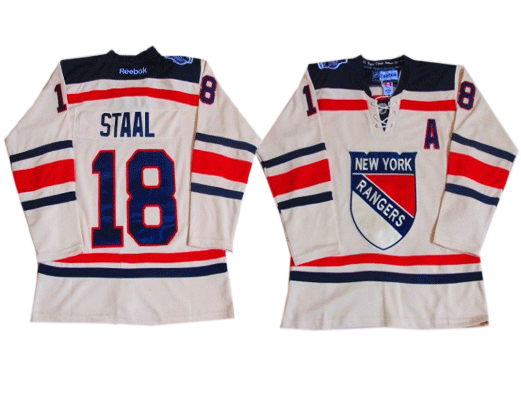 New York Rangers 18 STAAL cream Classic Jerseys