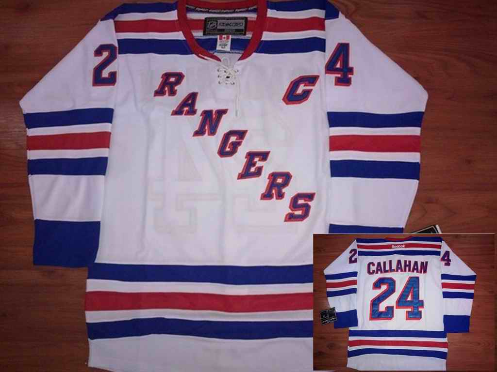 New York Rangers 24 CALLAHAN white jerseys