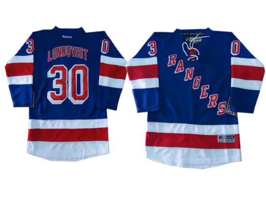 New York Rangers 30 Lundqvist Blue Youth Home Jersey