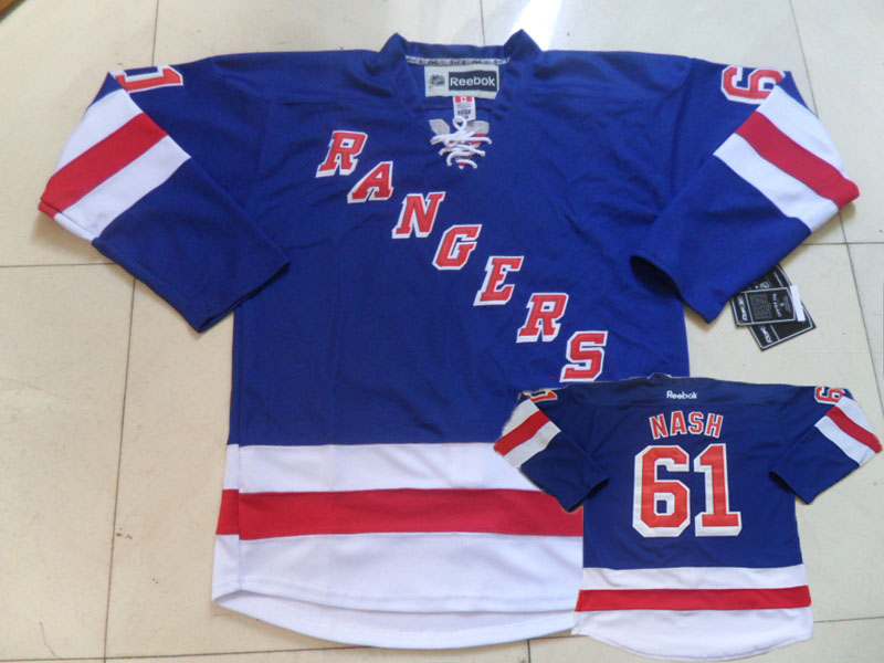 New York Rangers 61 Nash Blue Jerseys