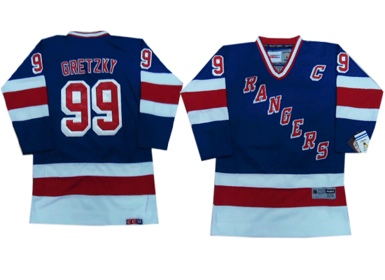 New York Rangers 99 Gretzky Blue Youth Throwback Jersey