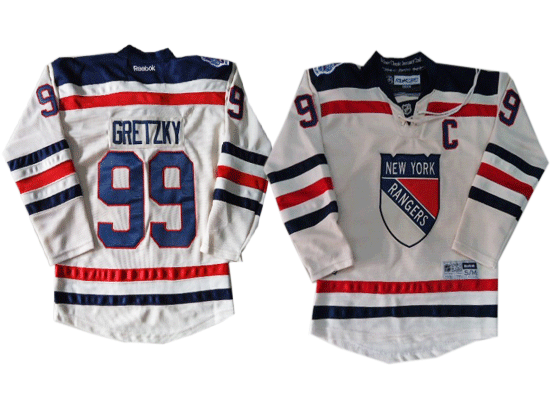 New York Rangers 99 Gretzky cream Youth Classic Jersey