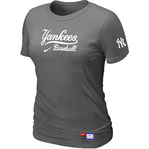 New York Yankees Nike Women's D.Grey Short Sleeve Practice T-Shirt