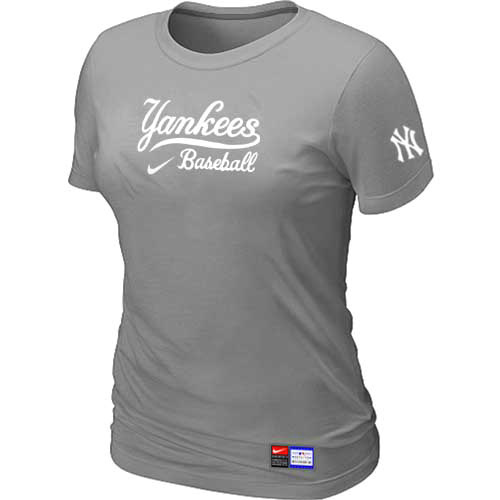 New York Yankees Nike Women's L.Grey Short Sleeve Practice T-Shirt