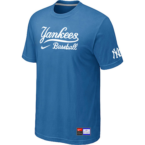 New York Yankees light Blue Nike Short Sleeve Practice T-Shirt