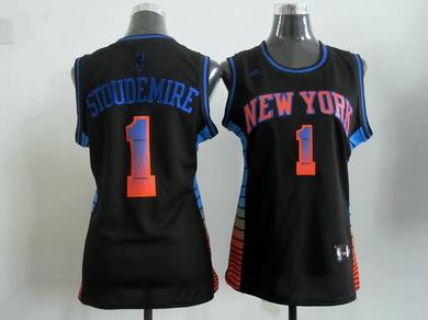 Knicks 1 Stoudemire Black rainbow Women Jersey