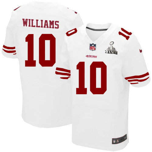 Nike 49ers 10 Kyle Williams White Elite 2013 Super Bowl XLVII Jersey