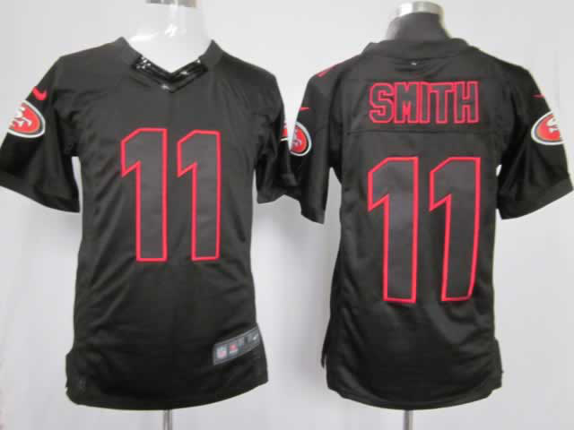 Nike 49ers 11 Smith Black Impact Limited Jerseys