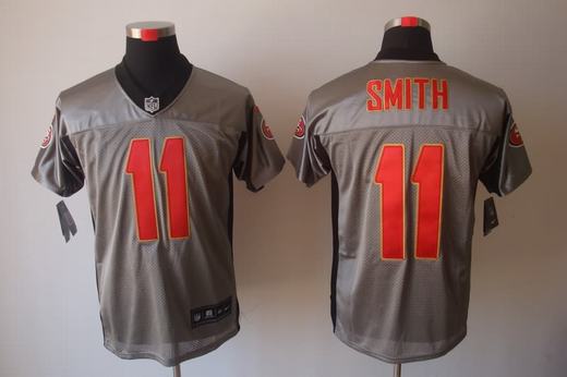 Nike 49ers 11 Smith Grey Elite Jerseys
