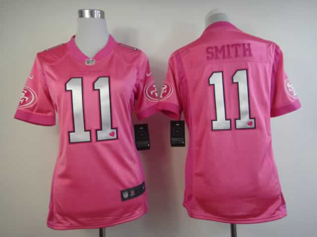 Nike 49ers 11 Smith Pink Love's Women Jerseys