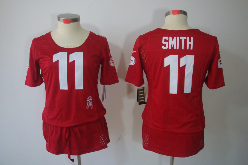 Nike 49ers 11 Smith Red Women Elite Skirts