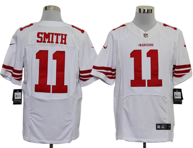 Nike 49ers 11 Smith White Elite Jerseys