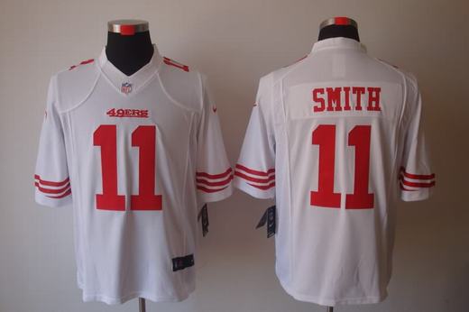 Nike 49ers 11 Smith White Limited Jerseys