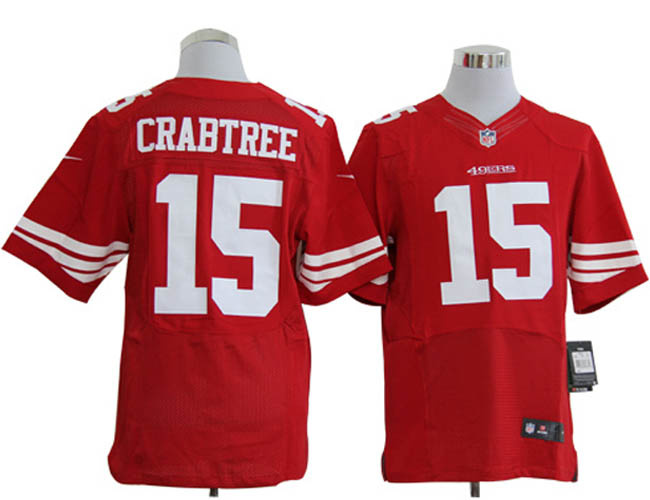 Nike 49ers 15 Crabtree Red Elite Jerseys