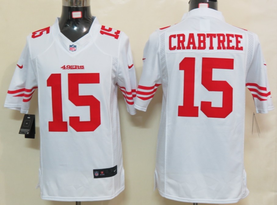 Nike 49ers 15 Crabtree White Limited Jersey