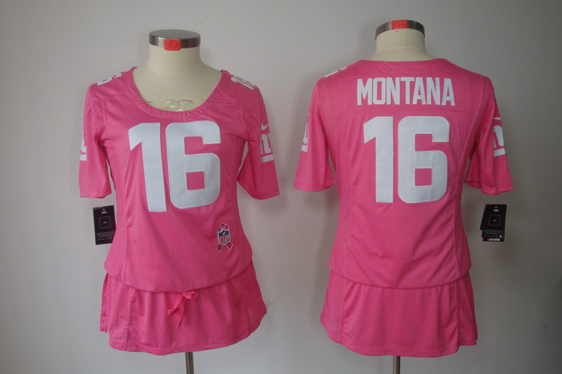 Nike 49ers 16 Montana Pink Women Elite Skirts - Click Image to Close