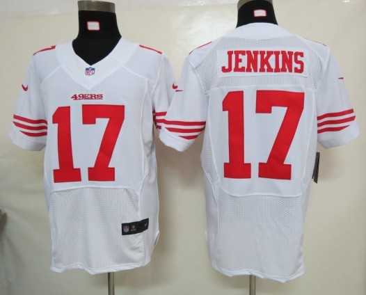 Nike 49ers 17 Jenkins White Elite Jersey