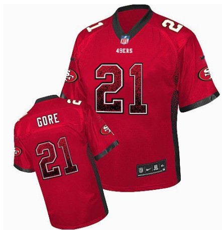 Nike 49ers 21 Frank Gore Red Elite Drift Jersey
