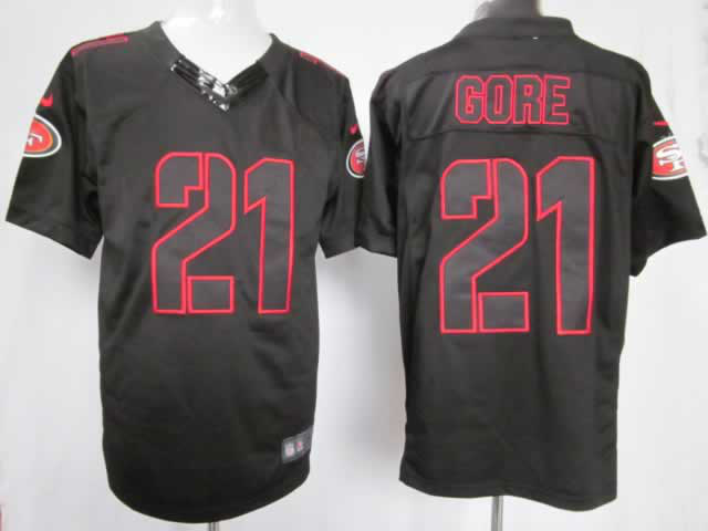 Nike 49ers 21 Gore Black Impact Limited Jerseys