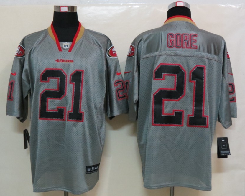 Nike 49ers 21 Gore Lights Out Grey Elite Jersey