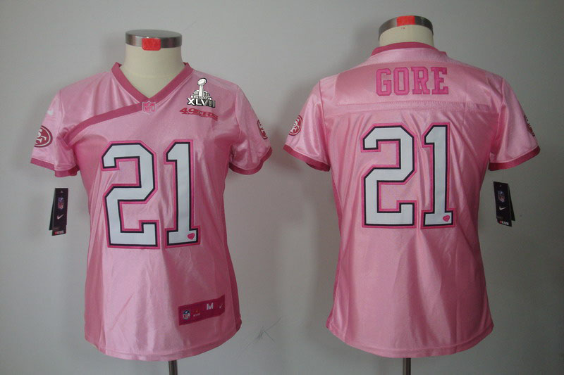 Nike 49ers 21 Gore Pink Love's Women 2013 Super Bowl XLVII Jersey