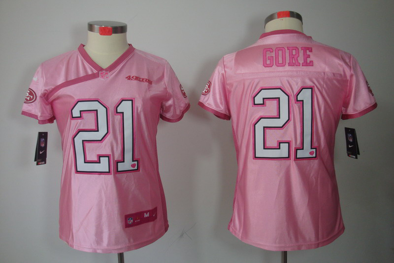 Nike 49ers 21 Gore Pink Love's Women Jerseys