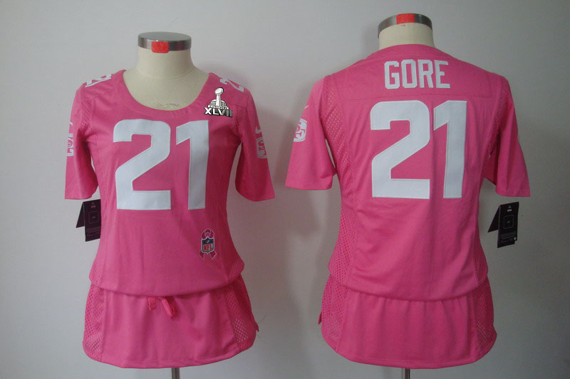 Nike 49ers 21 Gore Pink Women Elite 2013 Super Bowl XLVII Skirts