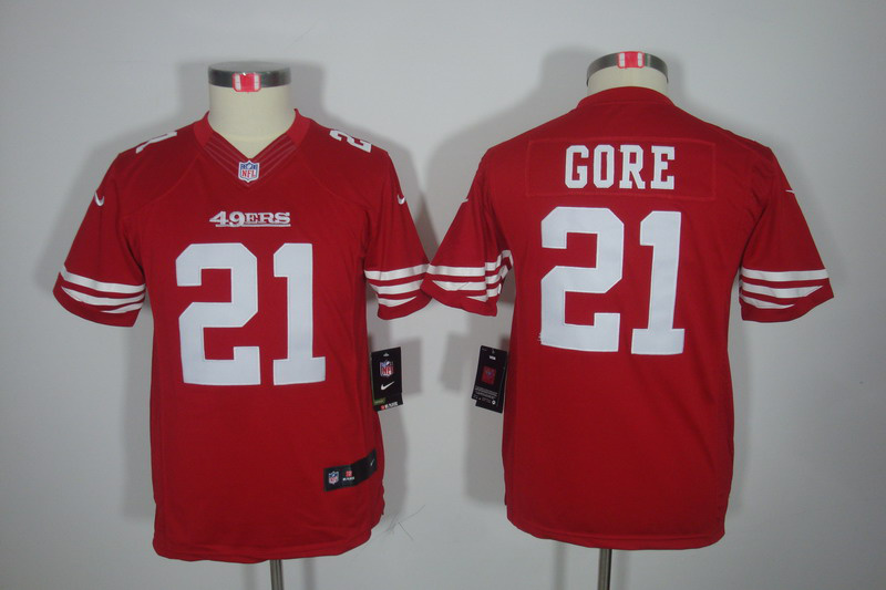 Nike 49ers 21 Gore Red Kids Limited Jerseys