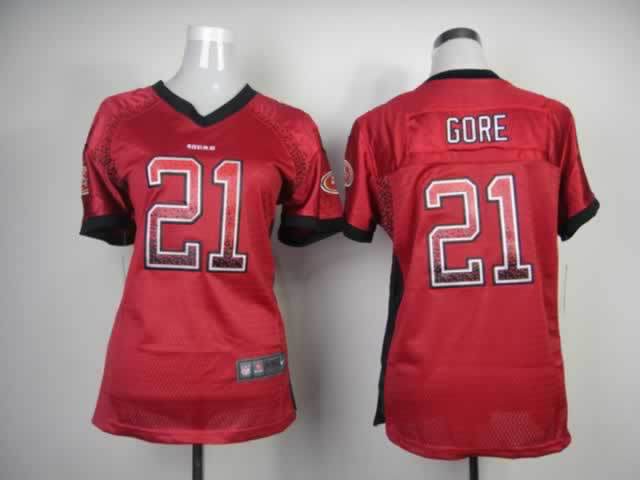Nike 49ers 21 Gore Red Women Elite Drift Jersey