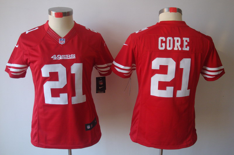 Nike 49ers 21 Gore Red Women Limited Jerseys