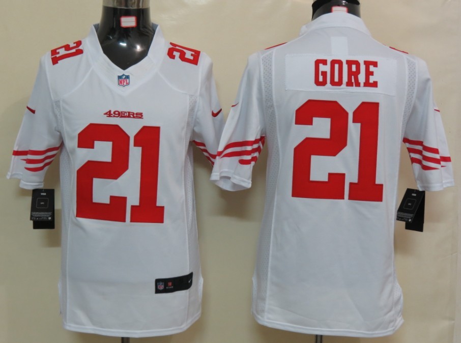 Nike 49ers 21 Gore White Limited Jersey