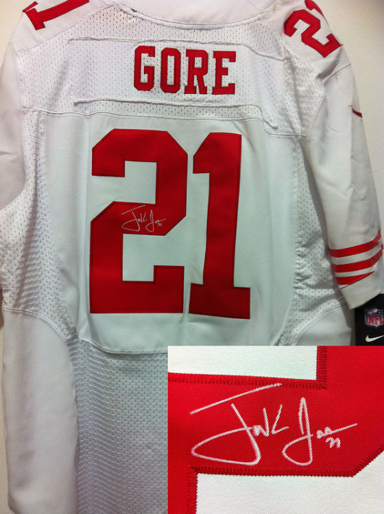 Nike 49ers 21 Gore White Signature Edition Jerseys
